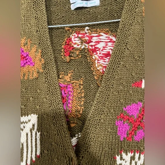 Vintage segrets sun prinst knitted by hand cardigan Sweater Size S - Picture 10 of 14
